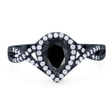 Art Deco Pear Infinity Twisted Ring  