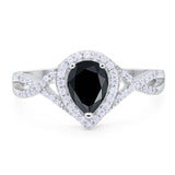 Art Deco Pear Infinity Twisted Ring  