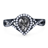 Art Deco Pear Infinity Twisted Ring  