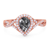 Art Deco Pear Infinity Twisted Ring  