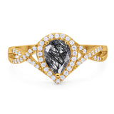 Art Deco Pear Infinity Twisted Ring  