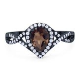 Art Deco Pear Infinity Twisted Ring  