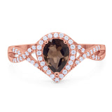 Art Deco Pear Infinity Twisted Ring  