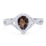 Art Deco Pear Infinity Twisted Ring  