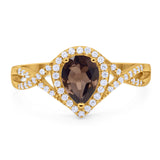 Art Deco Pear Infinity Twisted Ring  