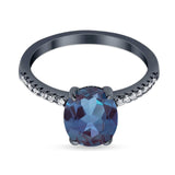 Art Deco Oval Natural Stone Wedding Ring