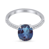 Art Deco Oval Natural Stone Wedding Ring