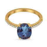 Art Deco Oval Natural Stone Wedding Ring