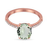 Art Deco Oval Natural Stone Wedding Ring