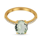 Art Deco Oval Natural Stone Wedding Ring