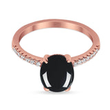 Art Deco Oval Natural Stone Wedding Ring