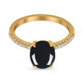 Art Deco Oval Natural Stone Wedding Ring