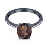 Art Deco Oval Natural Stone Wedding Ring