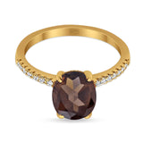 Art Deco Oval Natural Stone Wedding Ring