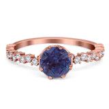 Art Deco Round Natural Stone Wedding Ring