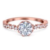 Art Deco Round Natural Stone Wedding Ring