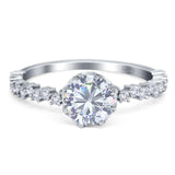 Art Deco Round Natural Stone Wedding Ring