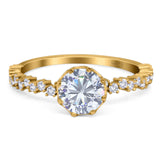 Art Deco Round Natural Stone Wedding Ring