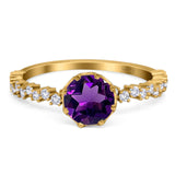 Art Deco Round Natural Stone Wedding Ring