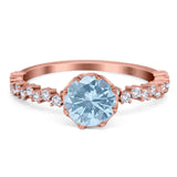 Art Deco Round Natural Stone Wedding Ring