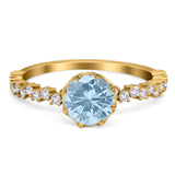 Art Deco Round Natural Stone Wedding Ring