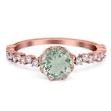 Art Deco Round Natural Stone Wedding Ring