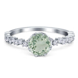 Art Deco Round Natural Stone Wedding Ring