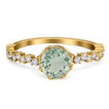 Art Deco Round Natural Stone Wedding Ring