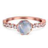 Art Deco Round Natural Stone Wedding Ring