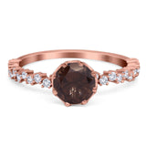 Art Deco Round Natural Stone Wedding Ring