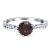 Art Deco Round Natural Stone Wedding Ring