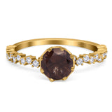 Art Deco Round Natural Stone Wedding Ring