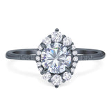 Art Deco Round Natural Stone Halo Ring