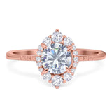 Art Deco Round Natural Stone Halo Ring