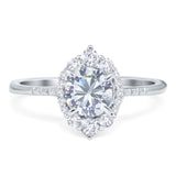 Art Deco Round Natural Stone Halo Ring