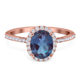 Art Deco Oval Natural Stone Halo Ring