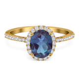 Art Deco Oval Natural Stone Halo Ring