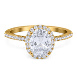 Art Deco Oval Natural Stone Halo Ring