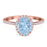 Art Deco Oval Natural Stone Halo Ring