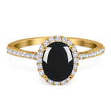 Art Deco Oval Natural Stone Halo Ring