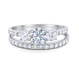 Three Stone Round Vintage Style Ring