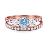 Three Stone Round Vintage Style Ring