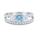 Three Stone Round Vintage Style Ring