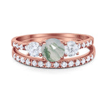 Three Stone Round Vintage Style Ring