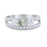 Three Stone Round Vintage Style Ring