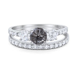 Three Stone Round Vintage Style Ring