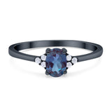 Art Deco Oval Natural Stone Wedding Ring