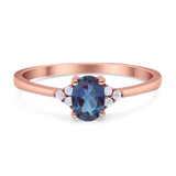 Art Deco Oval Natural Stone Wedding Ring