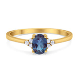 Art Deco Oval Natural Stone Wedding Ring