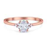 Art Deco Oval Natural Stone Wedding Ring